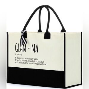 GLAM-MA Canvas Tote – Chic & Bold Bag for Glamorous Grandmas!
